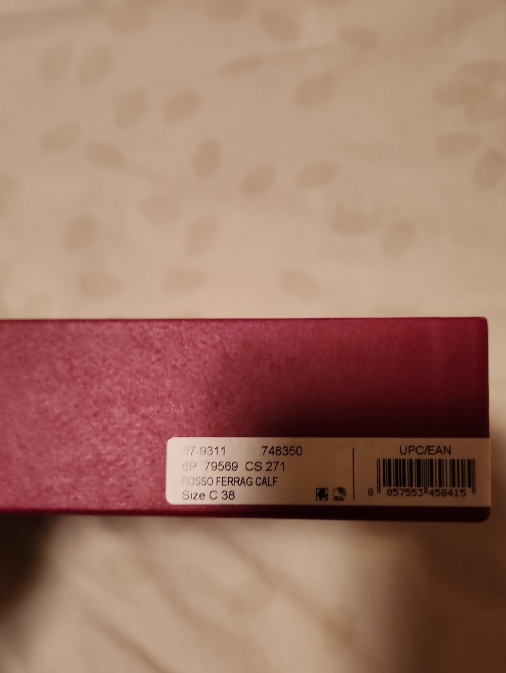 Salvatore Ferragamo Magenta/Burgundy Belt Box